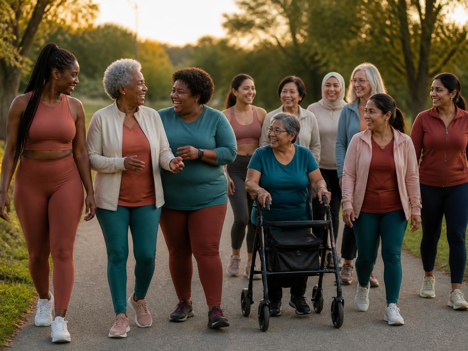 Real Thrive Tribe participants walking together at a community event